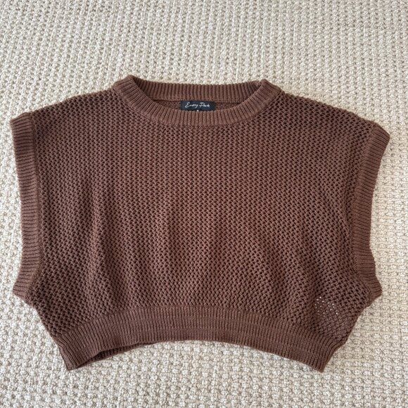 Brown Mesh Knit sweater tank - Picture 3 of 4